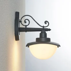 Lindby Væglamper > udendørs væglampe Elinda, højde 29 cm, antracit, glas