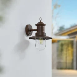 Lindby Terrassebelysning|Væglamper > udendørs væglampe Eloretta, rust, stål, højde 31 cm