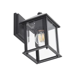 Terrassebelysning ^ Lindby udendørs væglampe Giavanna, 23,3 cm, antracit, glas
