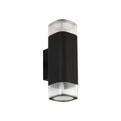 Lindby Terrassebelysning|Væglamper > udendørs væglampe Halvar, sort, 24 cm, 2 x GU10, IP65