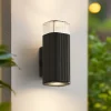 Lindby Terrassebelysning|Væglamper > udendørs væglampe Halvar, sort, 20 cm, 2 x GU10, IP65