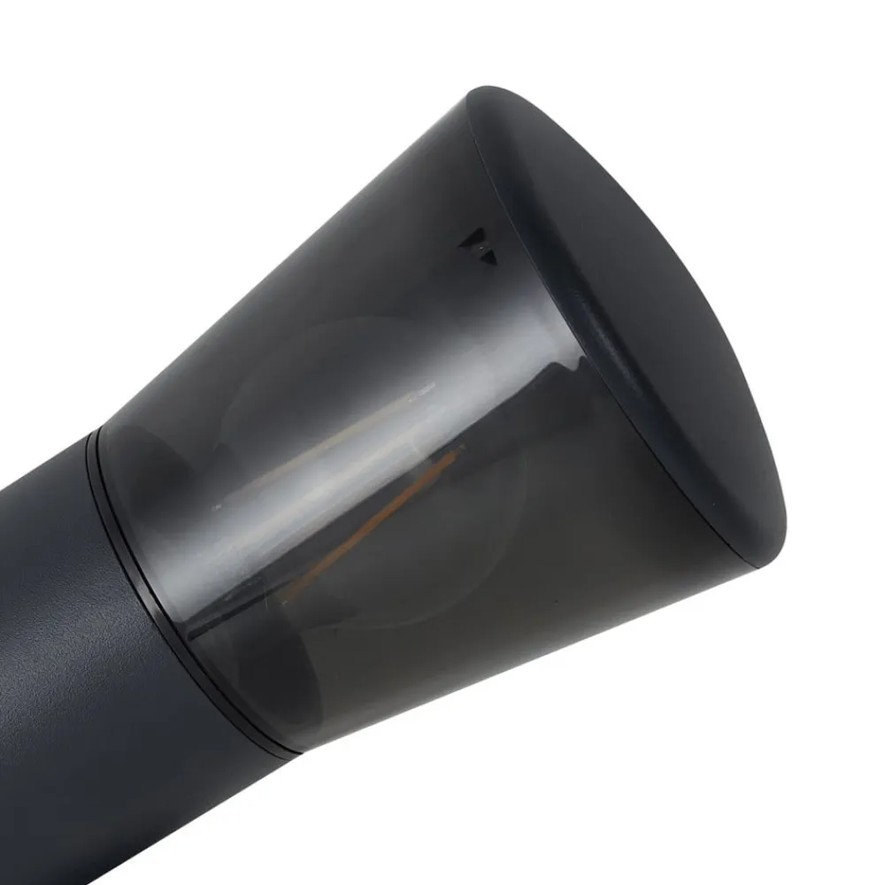 Lindby Væglampe Med Sensor > udendørs væglampe Heulo, Ø 10,5 cm, røggrå, sensor