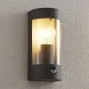 Væglampe Med Sensor|Terrassebelysning ^ Lindby udendørs væglampe Junias, 24 cm, antracit, sensor