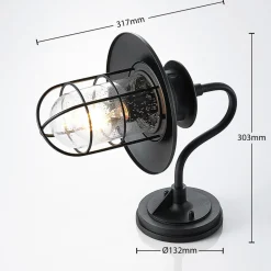 Lindby Terrassebelysning|Væglamper > udendørs væglampe Kyan, højde 32 cm, sort, IP44, E27