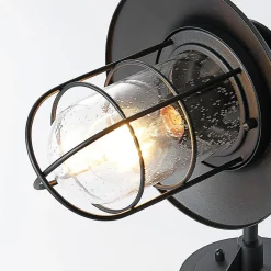 Lindby Terrassebelysning|Væglamper > udendørs væglampe Kyan, højde 32 cm, sort, IP44, E27