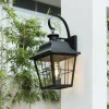 Lindby Terrassebelysning > udendørs væglampe Mertollio, højde 47 cm, sort, glas