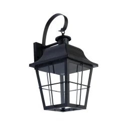 Lindby Terrassebelysning > udendørs væglampe Mertollio, højde 47 cm, sort, glas