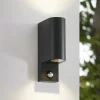 Væglampe Med Sensor|Væglamper ^ Lindby udendørs væglampe Palina, sensor, IP44, antracit