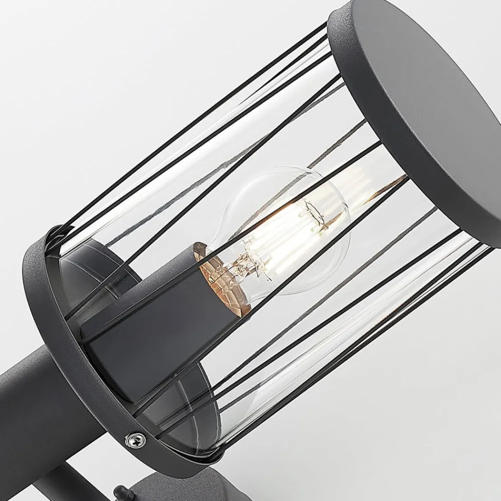 Væglampe Med Sensor|Terrassebelysning ^ Lindby udendørs væglampe Yonan, højde 34 cm, antracit, sensor