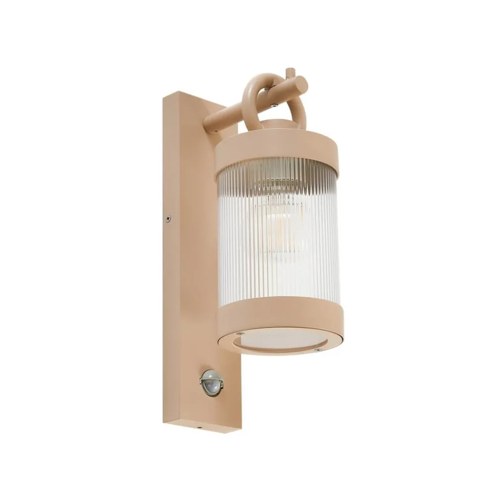 Lindby Væglampe Med Sensor|Væglamper > udendørs væglampe Yrene, 20 cm, beige, sensor, ripple