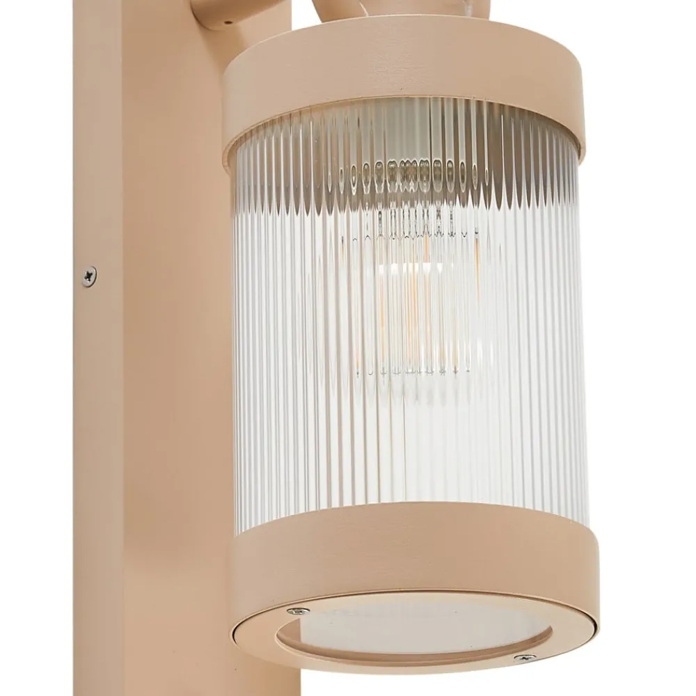 Lindby Væglampe Med Sensor|Væglamper > udendørs væglampe Yrene, 20 cm, beige, sensor, ripple