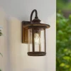 Lindby Terrassebelysning|Væglamper > udendørs væglampe Zayn, rustfarvet, glas, IP23