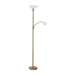 Lindby Gulvlamper|Gulvlamper > uplight Jost, 180 cm, messing, læselampe, E27