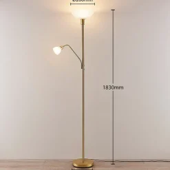 Lindby Gulvlamper|Gulvlamper > uplight Jost, 180 cm, messing, læselampe, E27