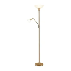 Lindby Gulvlamper|Gulvlamper > uplight Jost, 180 cm, messing, læselampe, E27