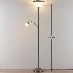 Lindby Pendellamper|Gulvlamper > uplight Jost, 180 cm, nikkelfarvet, læselampe