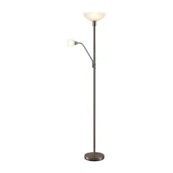 Lindby Pendellamper|Gulvlamper > uplight Jost, 180 cm, nikkelfarvet, læselampe