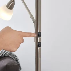 Lindby Pendellamper|Gulvlamper > uplight Jost, 180 cm, nikkelfarvet, læselampe
