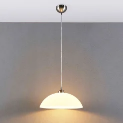 Pendellamper|Pendellamper ^ Lindby Valeria hængelampe, hvid, glas, Ø 40 cm, E27