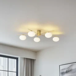 Loftlamper|Loftlamper ^ Lindby Valisa loftslampe, guld, 5-lys