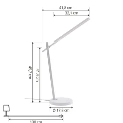 Lindby Arbejdsrum/Kontor|Bordlamper > Valtorin LED-bordlampe, hvid