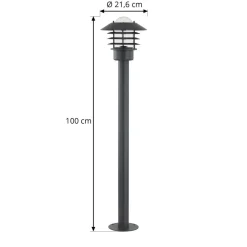 Lindby Gadebelysning > vejlampe Belmiro, jern, 100 cm høj, E27, sort