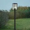 Gadebelysning ^ Lindby vejlampe Bolgar, sort, metal, glas, 15 cm