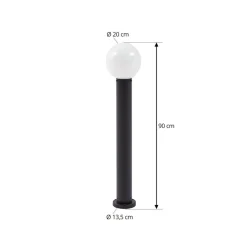 Terrassebelysning|Gadebelysning ^ Lindby vejlampe Dangan, hvid, højde 90 cm, glas, metal