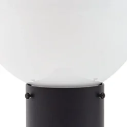 Terrassebelysning|Gadebelysning ^ Lindby vejlampe Dangan, hvid, højde 90 cm, glas, metal