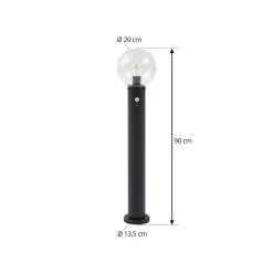 Gadebelysning ^ Lindby vejlampe Dangan, klar, 90 cm, glas, sensor