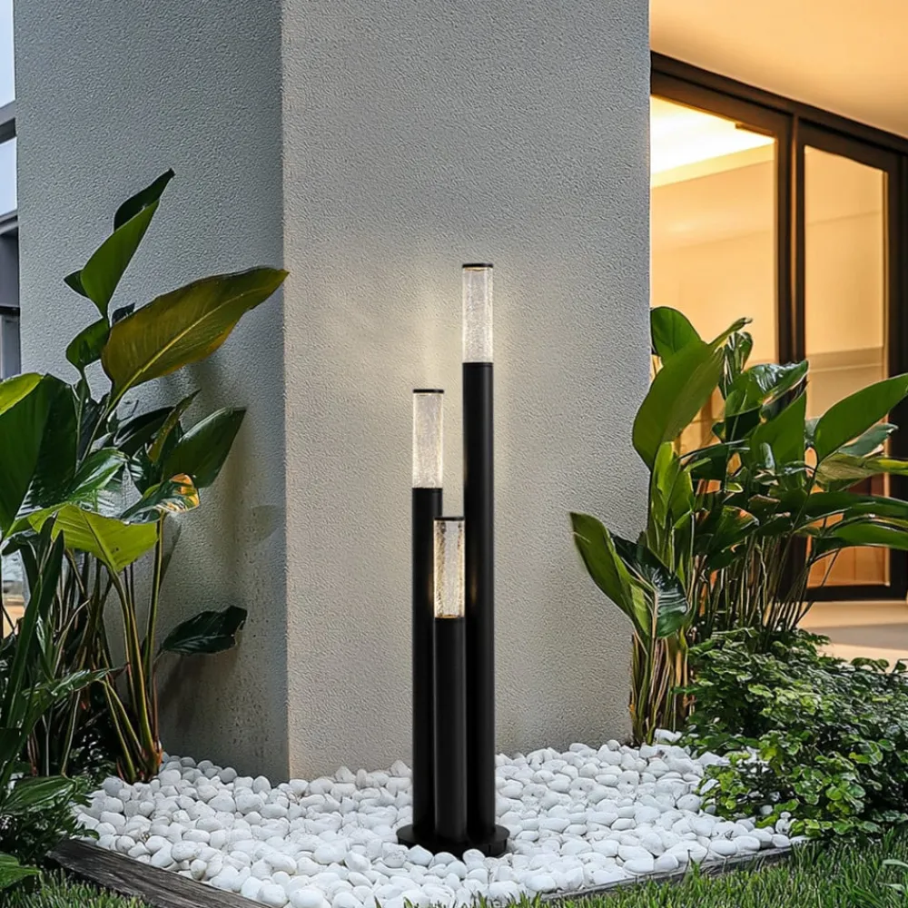 Terrassebelysning|Gadebelysning ^ Lindby vejlampe Gavros, trykstøbt aluminium, 3 lyskilder