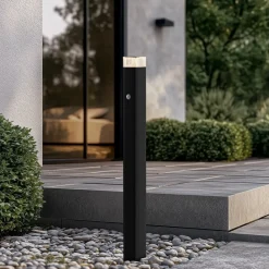 Lindby Gadebelysning Med Sensor|Terrassebelysning > vejlampe Halvar, 80 cm, sort, IP65, GU10, sensor