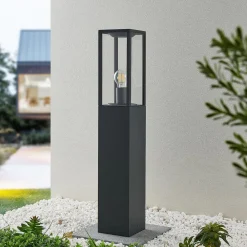 Terrassebelysning|Gadebelysning ^ Lindby vejlampe, højde 80 cm, antracit metal