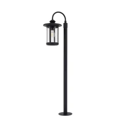Lindby Terrassebelysning|Gadebelysning > vejlampe Zayn, sort, glas, højde 109 cm, IP65