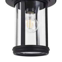 Lindby Terrassebelysning|Gadebelysning > vejlampe Zayn, sort, glas, højde 109 cm, IP65