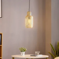 Pendellamper|Pendellamper ^ Lindby Venora hængelampe, Ø 15 cm, bambus, E27