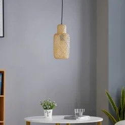Pendellamper|Pendellamper ^ Lindby Venora hængelampe, Ø 15 cm, bambus, E27