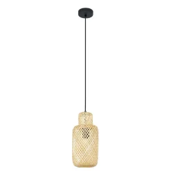 Pendellamper|Pendellamper ^ Lindby Venora hængelampe, Ø 15 cm, bambus, E27