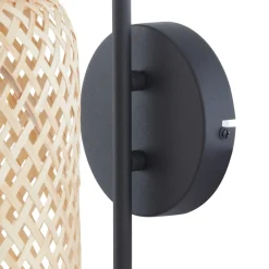Lindby Gang|Væglamper > Venora væglampe, højde 43 cm, sort, træ, bambus