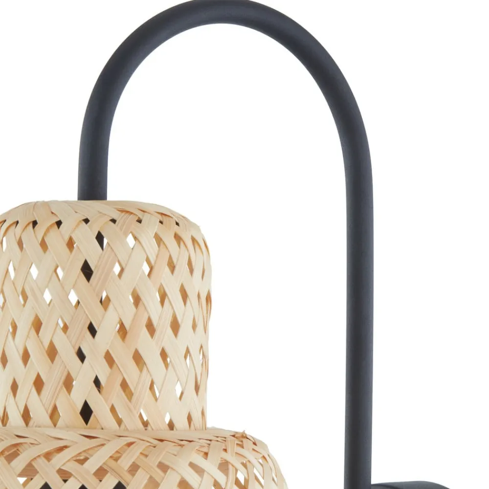 Lindby Gang|Væglamper > Venora væglampe, højde 43 cm, sort, træ, bambus