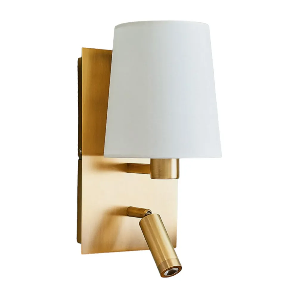 Lindby Væglamper|Væglamper > væglampe Aiden, 30 cm, antik messing, LED-læselampe