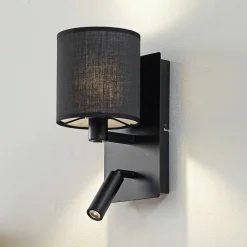 Væglamper|Væglamper ^ Lindby væglampe Aiden, 30 cm, sort, LED-læselampe, E14
