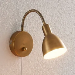 Lindby Pendellamper|Væglamper > væglampe Amrei, antik messing, 42 cm, stik, dæmpbar