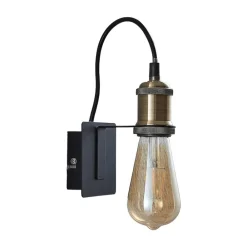 Væglamper|Væglamper ^ Lindby væglampe Aurella, højde 16 cm, antik messing, metal