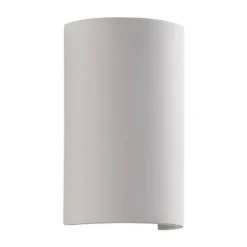 Væglamper|Væglamper ^ Lindby væglampe Colja, rund, højde 16 cm, gips, hvid