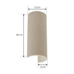 Gang|Væglamper ^ Lindby væglampe Colja, rund, højde 30,5 cm, gips, beige
