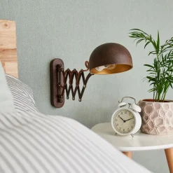 Lindby Pendellamper|Væglamper > væglampe Curtis, rustfarvet, justerbar, 57 cm, E14