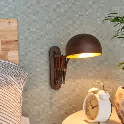 Lindby Pendellamper|Væglamper > væglampe Curtis, rustfarvet, justerbar, 57 cm, E14