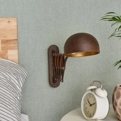 Lindby Pendellamper|Væglamper > væglampe Curtis, rustfarvet, justerbar, 57 cm, E14