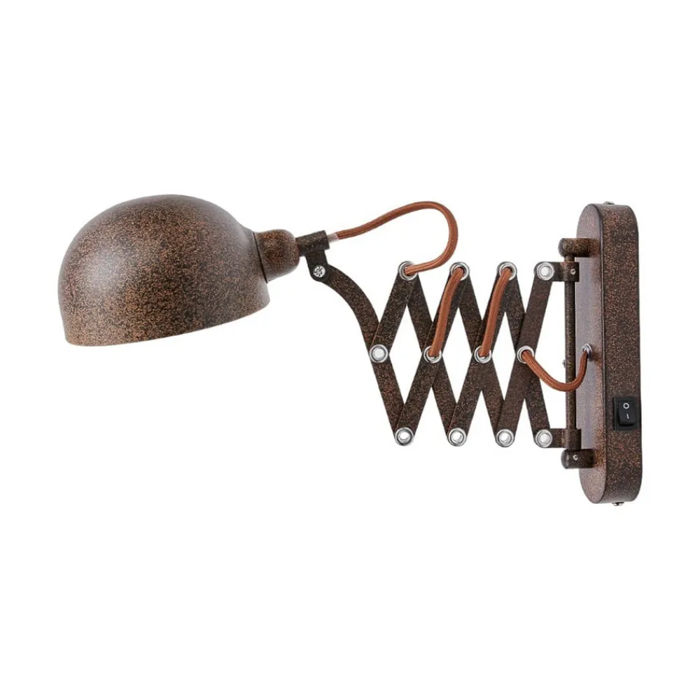 Lindby Pendellamper|Væglamper > væglampe Curtis, rustfarvet, justerbar, 57 cm, E14